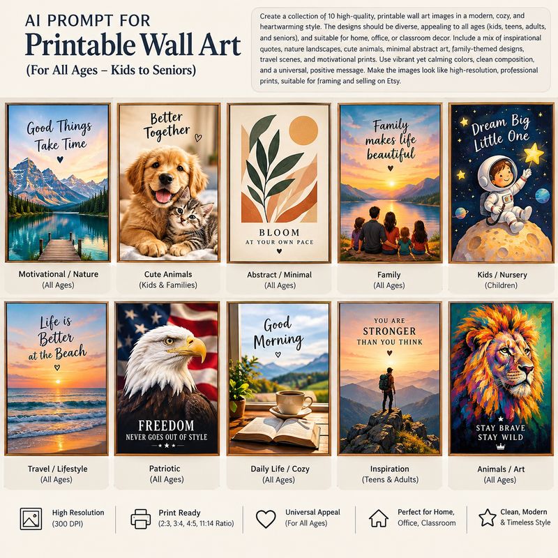 Printable Wall Art Prompt Kit